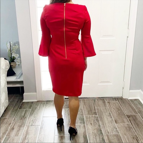 Bell Sleeves Cocktail Dress Sz 